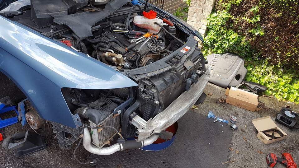 Car undergoing servicing in Crawley, West Sussex